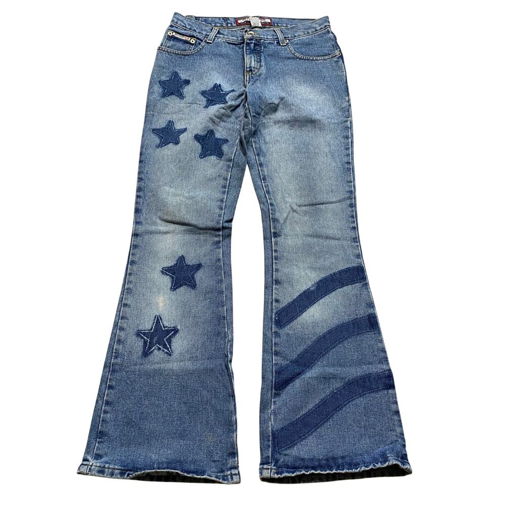 Vintage y2K Women’s jeans No Excuses Bleached Flare Size 3 low mid rise